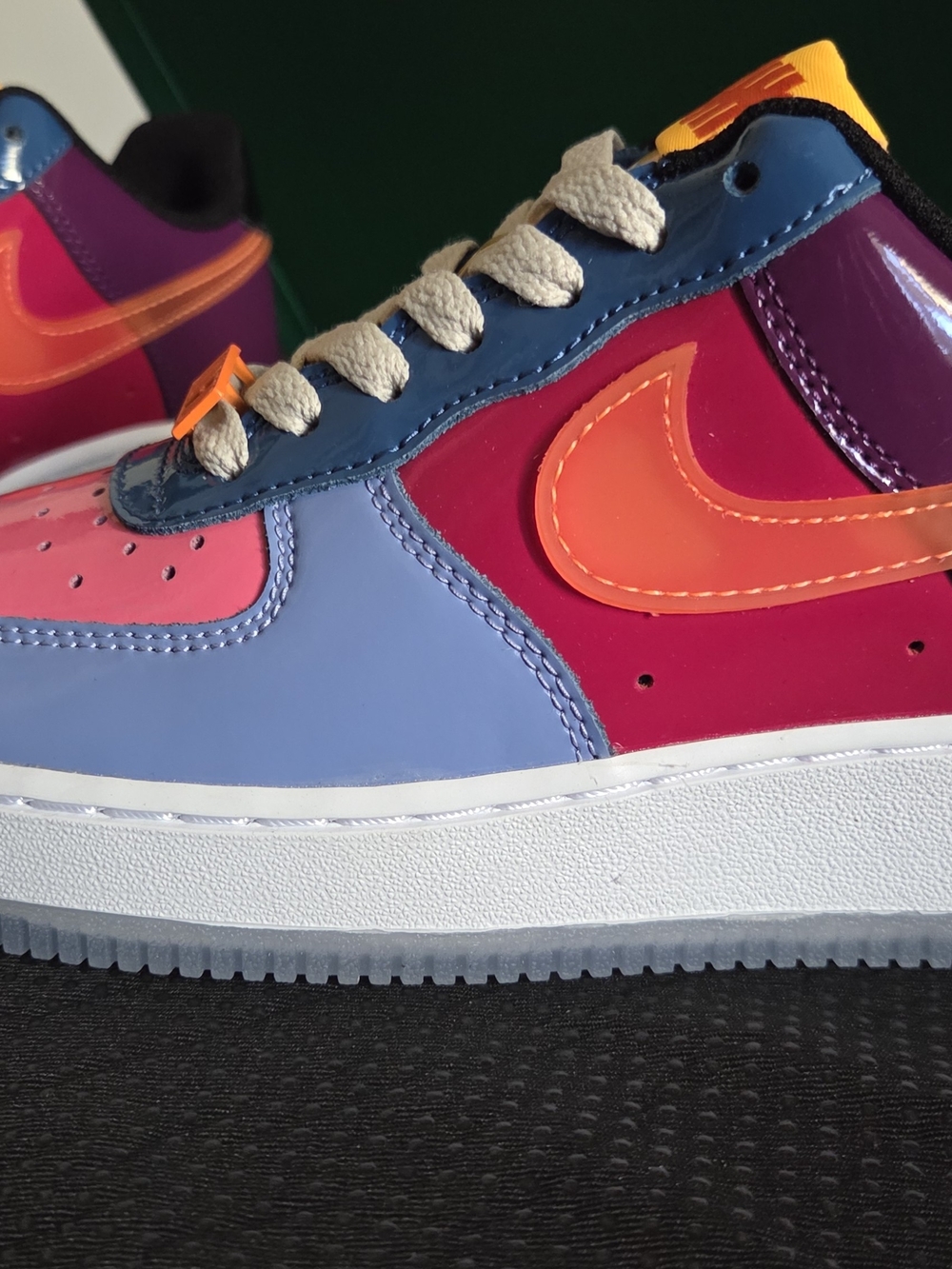 Nike Undefeated Air Force Low-Top Sneakers — Pink, Blue & Orange Accents
